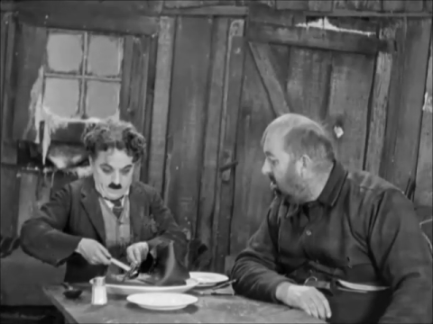 Charlie Chaplin and Mack Swain in The Gold Rush (1925)
