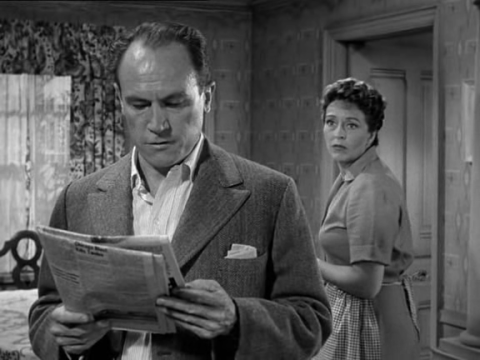 E.G. Marshall and Nancy Kelly in Alfred Hitchcock's TV series Suspicion: Four O'Clock (1957)