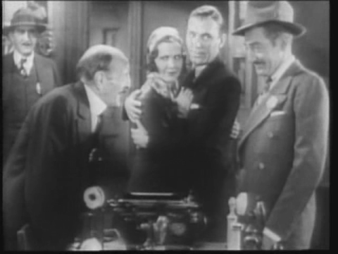 Mary Brian, Pat O'Brien and Adolphe Menjou in The Front Page (1931)