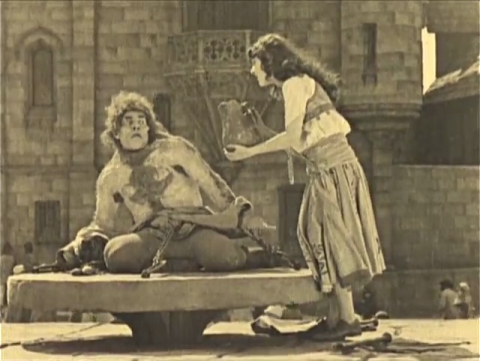Lon Chaney and Patsy Ruth Miller as Quasimodo and Esmeralda in The Hunchback of Notre Dame (1923)